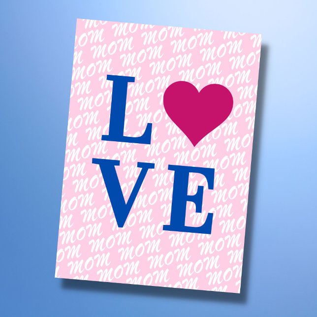 Tarjeta AMAR a mamá madre moderna elegante te amamos mamá (The background text template can fit 2 or 3 upper case letters, maybe 1 or 2 more with lower cases.)