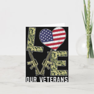Tarjeta Amar a nuestros veteranos Día Orgullosa Bandera Mi