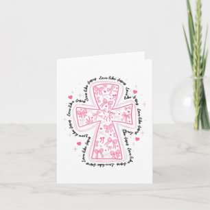 Tarjeta Amar Como Jesús Corazón Coqueto Cruz Cristiana Val
