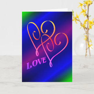 Tarjeta Amar dos corazones El Arcoiris Personalizado