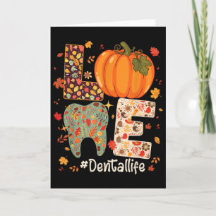 Tarjeta Amar la vida dental Calabaza diente dentista Otoño