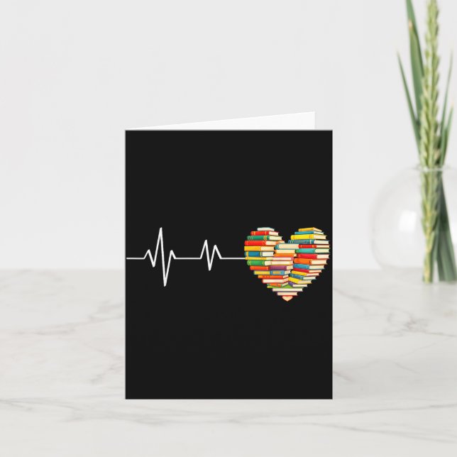 Tarjeta Amar Libros Latido Corazón Amante Libros Leyendo (Anverso)