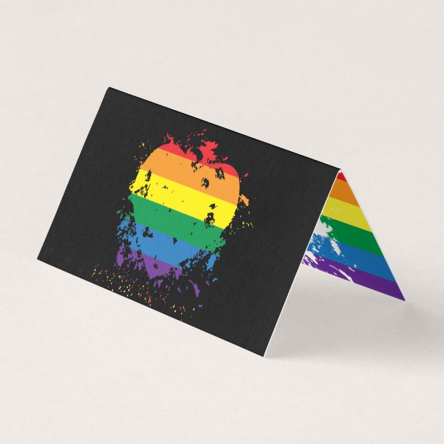 Tarjeta Amar tu corazón del orgullo gay (Anverso)