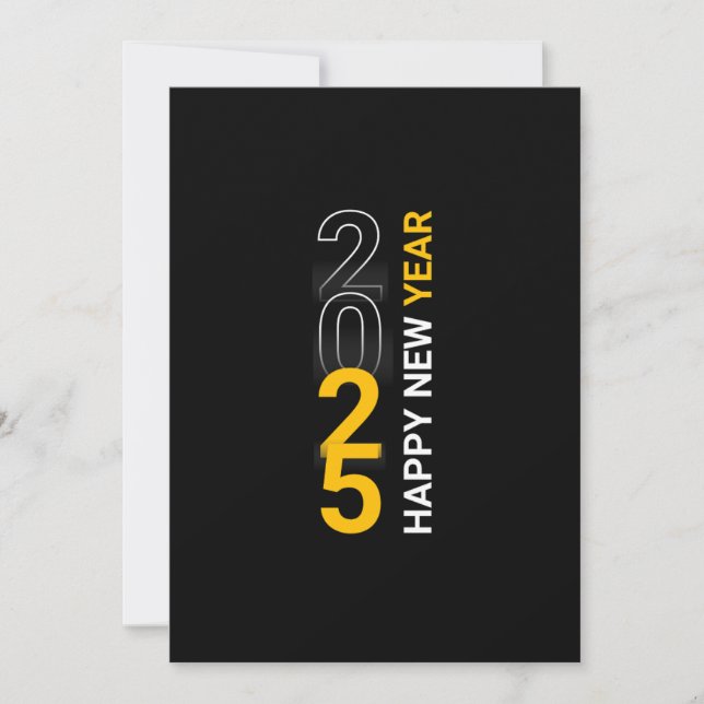 Tarjeta amarilla blanca EVE GREETINGS 2025 (Anverso)