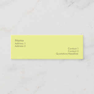 Tarjeta amarilla clara del perfil