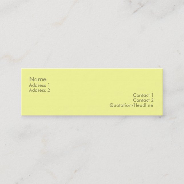 Tarjeta amarilla clara del perfil (Anverso)