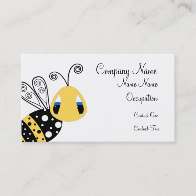 Tarjeta amarilla de Bueinss de la abeja (Anverso)