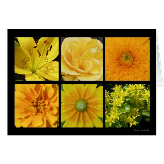 Tarjeta amarilla de la flor (Anverso (Horizontal))