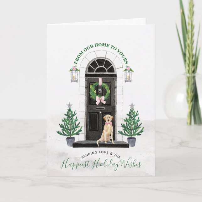 Tarjeta amarilla del día de fiesta del labrador (Anverso)