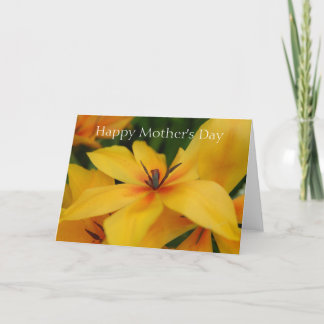 Tarjeta amarilla del Día de la Madre de la flor