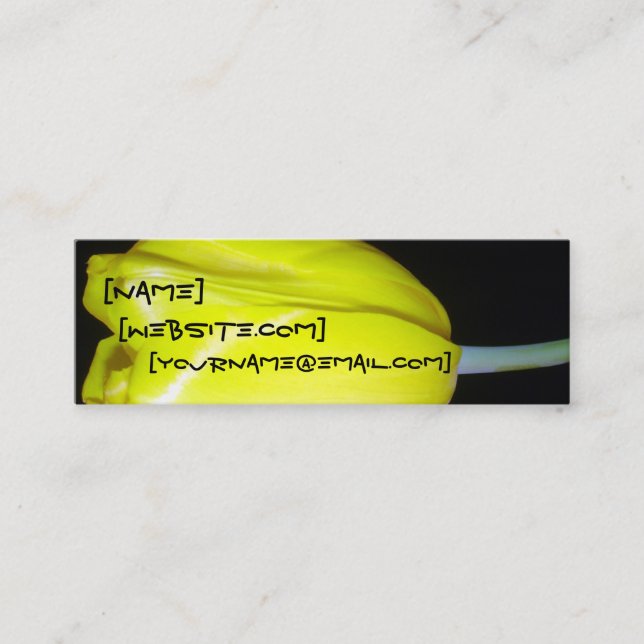 Tarjeta amarilla del perfil del tulipán (Anverso)