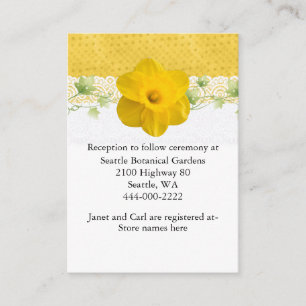 Tarjeta amarilla del recinto de la boda del