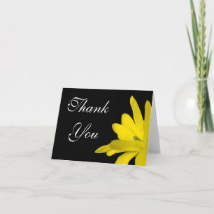 Tarjeta amarilla floral de agradecimiento