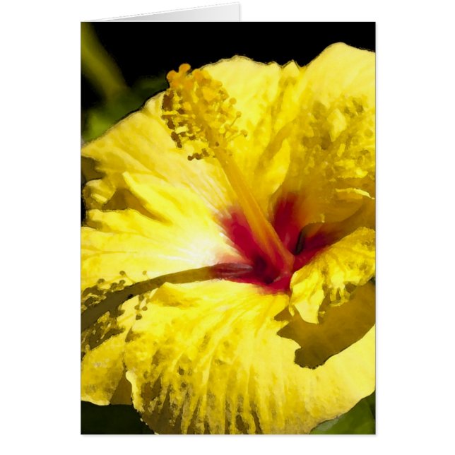 Tarjeta amarilla/roja del hibisco (Frente)
