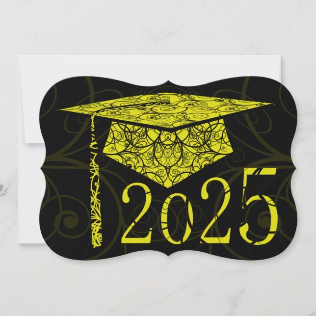 Tarjeta amarilla y negra Floral Cap 2025 (Anverso)