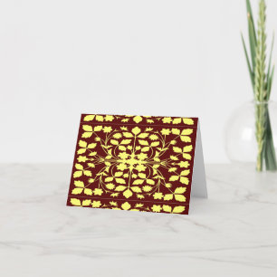 Tarjeta Amarillo floral y marrón
