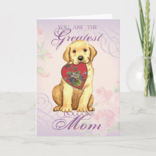 Tarjeta Amarillo Lab Heart Mom