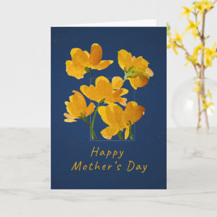 Tarjeta Amarillo Vibrante Floral Día de la Madre