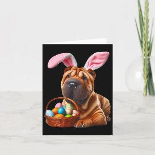 Tarjeta Amarrón lindo Oído Chino Shar-pei Perro Huevo de P
