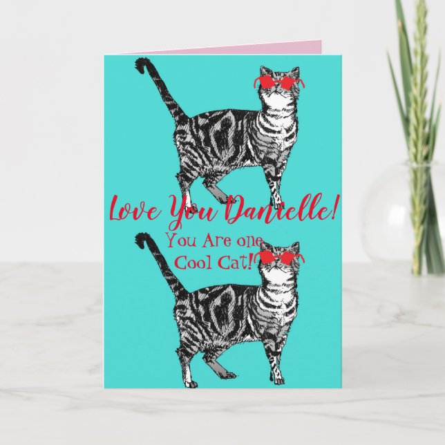 Tarjeta Amas a tus esposas Nombre Guay Tabby Cat Gats Funn (Anverso)