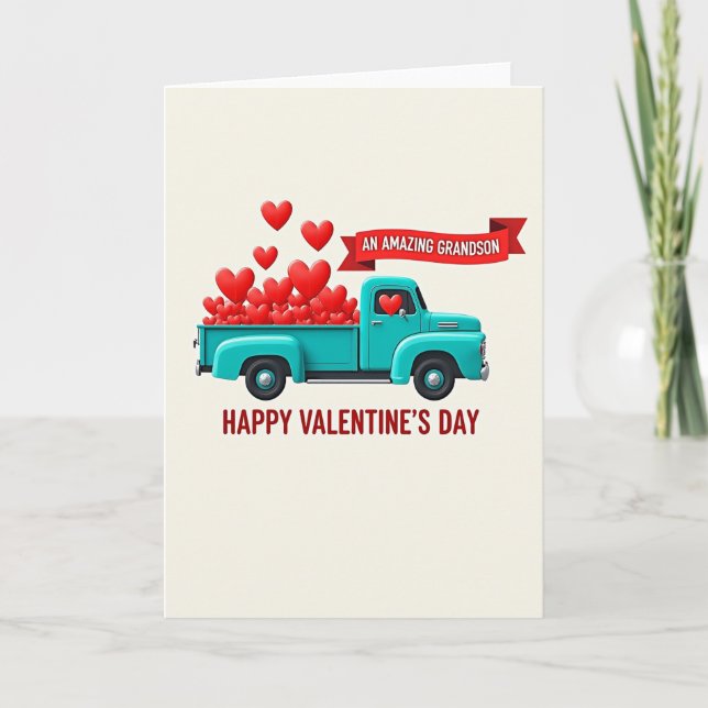 Tarjeta Amazing Grandson Valentine Card (Anverso)