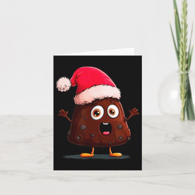 Tarjeta Amazing Pudding Look With Christmas Hat  (Anverso)