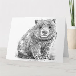 Tarjeta Amazing realistic wombat in pencil drawing style