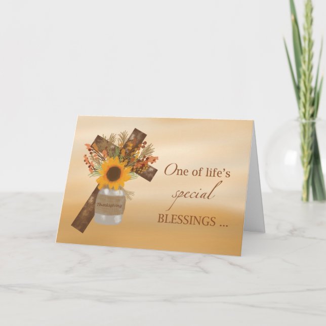 Tarjeta Ambos son bendiciones cruzadas Acción de Gracias (Anverso)