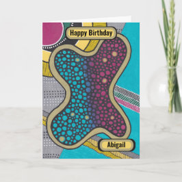 Tarjeta Ameba brillante, estilo doodle, personalizado,