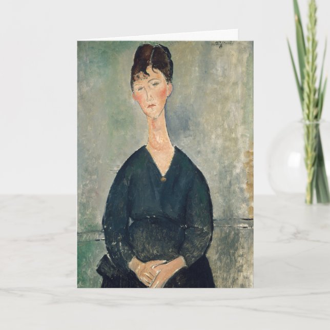 Tarjeta Amedeo Modigliani - Cantante de café (Anverso)