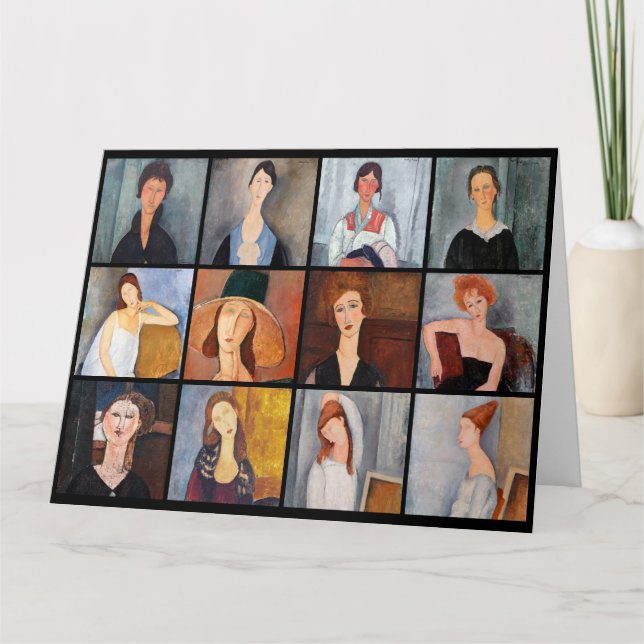 Tarjeta Amedeo Modigliani - Collage de obras maestras (Anverso)