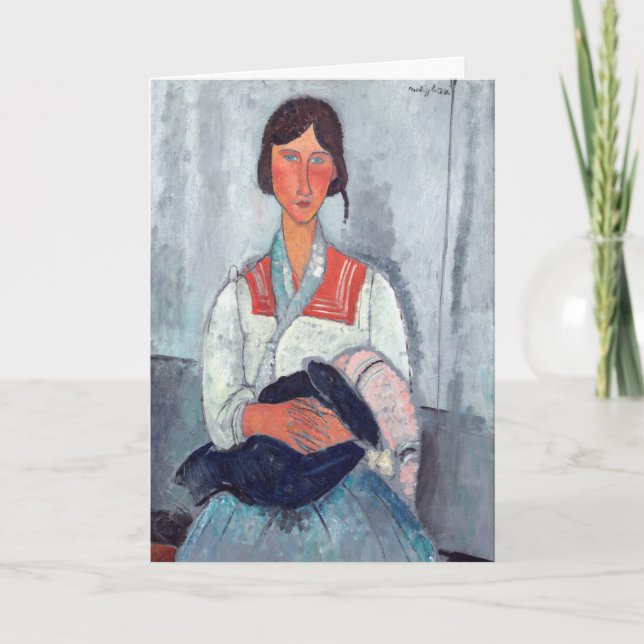Tarjeta Amedeo Modigliani - Gitana con bebé (Anverso)