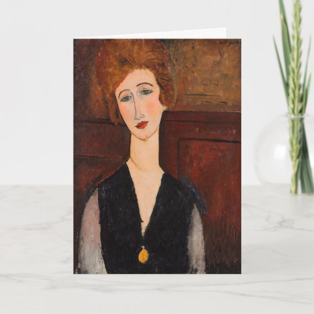 Tarjeta Amedeo Modigliani - Retrato de una mujer (Anverso)