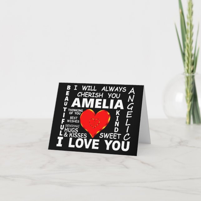 Tarjeta Amelia te amo (Anverso)