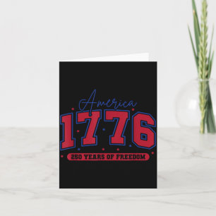 Tarjeta América 1776 250 Años de Libertad Patriótico