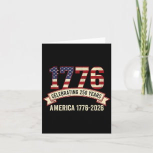 Tarjeta América 250 años aniversario 1776-2026 patriótico