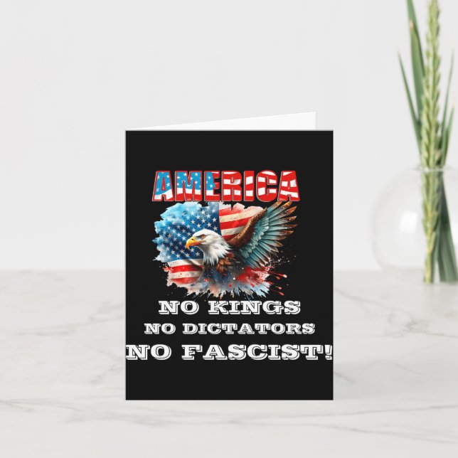 Tarjeta America No Kings No Dictators No Fascist  (Anverso)