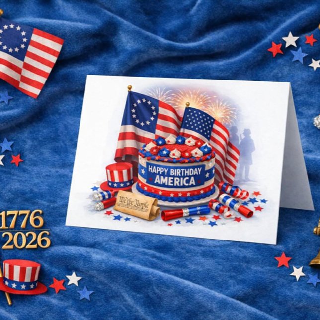 Tarjeta America’s 250 Years of Freedom Patriotic Birthday  (Subido por el creador)
