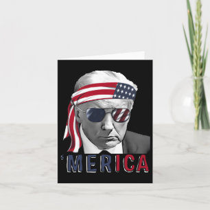 Tarjeta América Trump Feliz 4 De Julio Trump Bandera Ameri