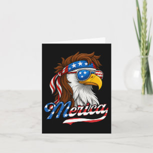 Tarjeta América Usa Bandera Americana Águila Calva 4 De Ju