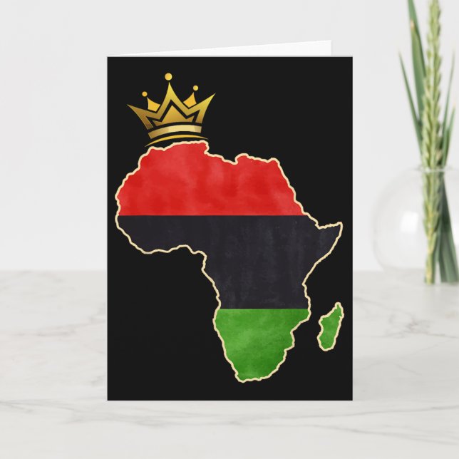 Tarjeta American African Queen Pan Afro Map Flag Black His (Anverso)