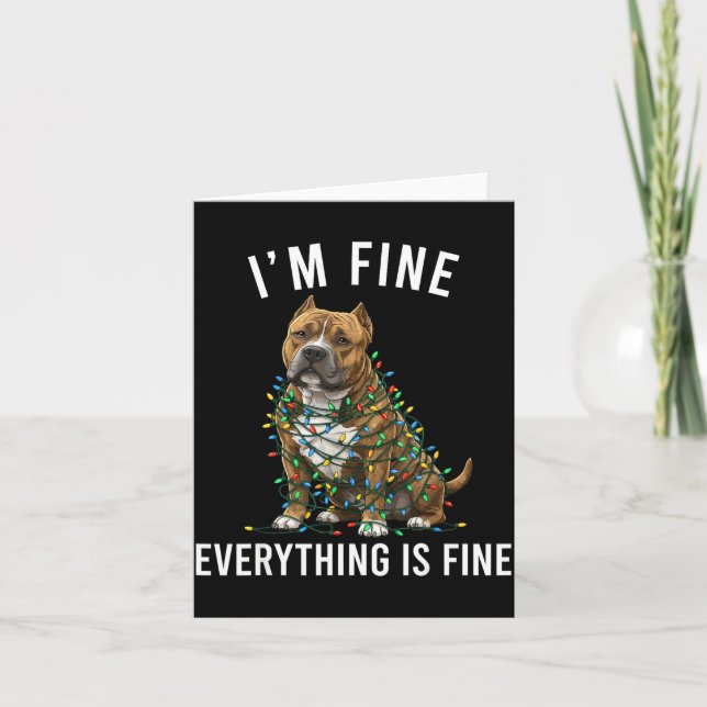 Tarjeta American Bully Christmas I'm Fine Everything Is Fi (Anverso)