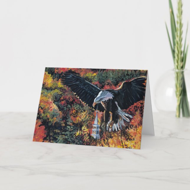 Tarjeta American Eagle se eleva sobre iglesia (Anverso)