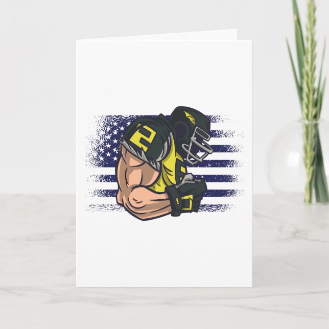 Tarjeta American Football Fan Jersey Shirt USA Flag (Anverso)