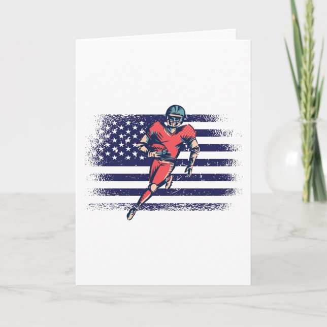 Tarjeta American Football Fan Jersey Shirt USA Flag (Anverso)