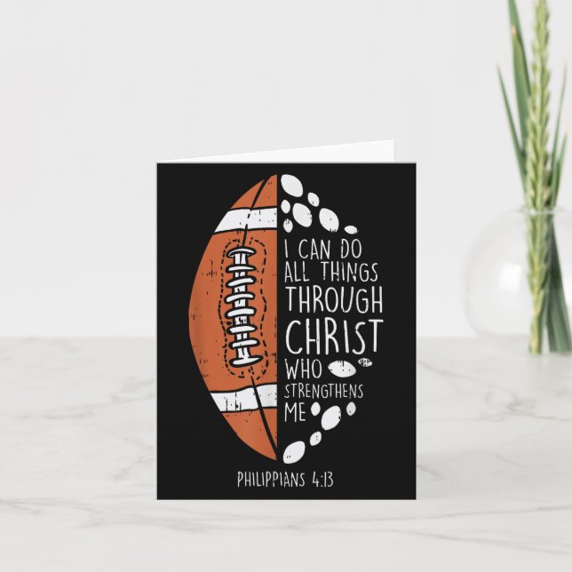 Tarjeta American Football I Can Do Things Bible God Jesus  (Anverso)