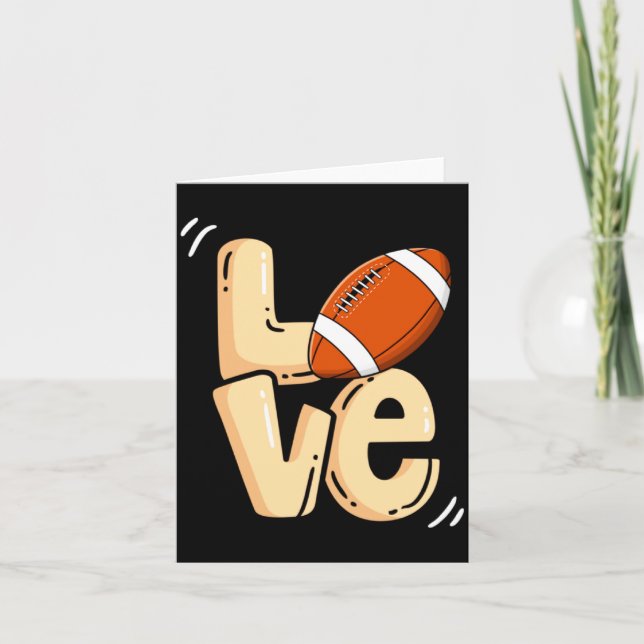 Tarjeta American Football Love Valentines Rugby Srts Pl _1 (Anverso)