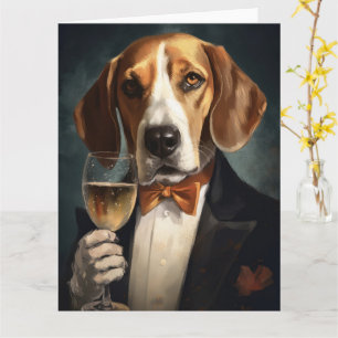 Tarjeta American Foxhound Año Nuevo