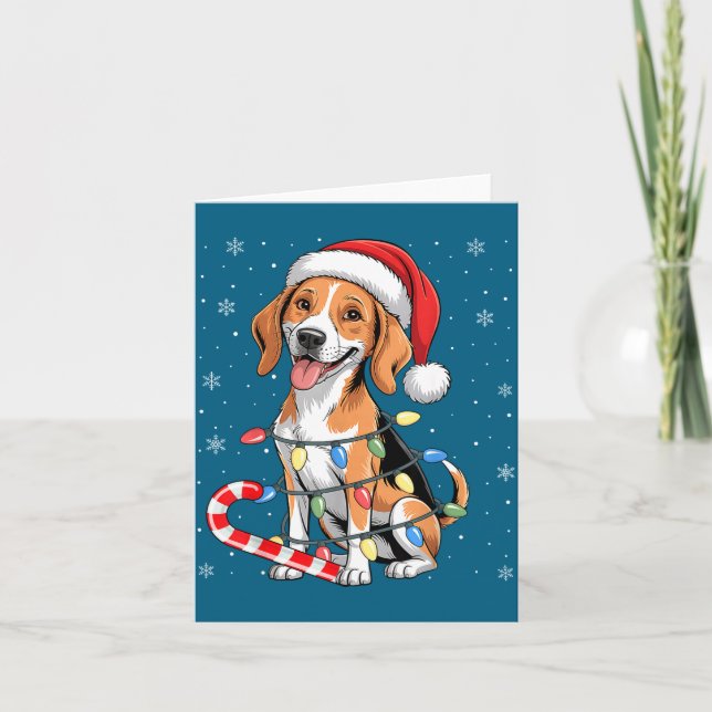 Tarjeta American Foxhound Dog Ugly Christmas Candy Cane Tr (Anverso)