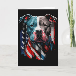 Tarjeta American Pitbull Terrier bandera de EE. UU. Perro